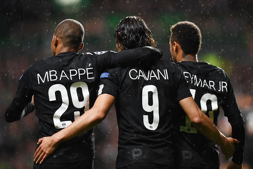 Trio PSG Mbappe Cavani Neymar