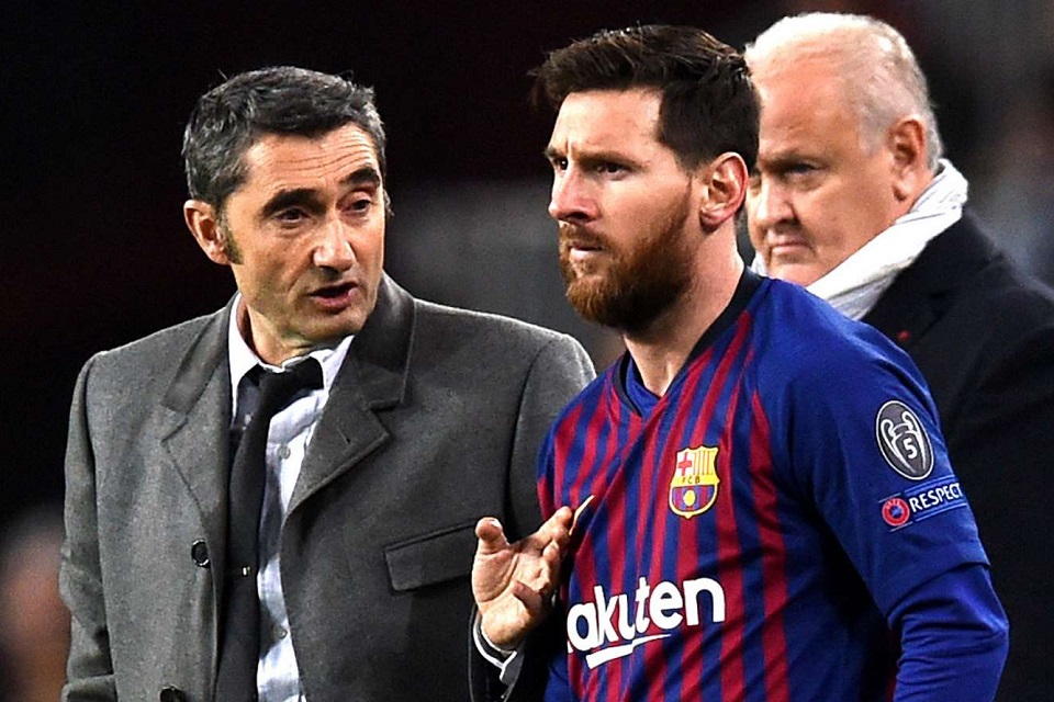 Lionel Messi dan Ernesto Valverde