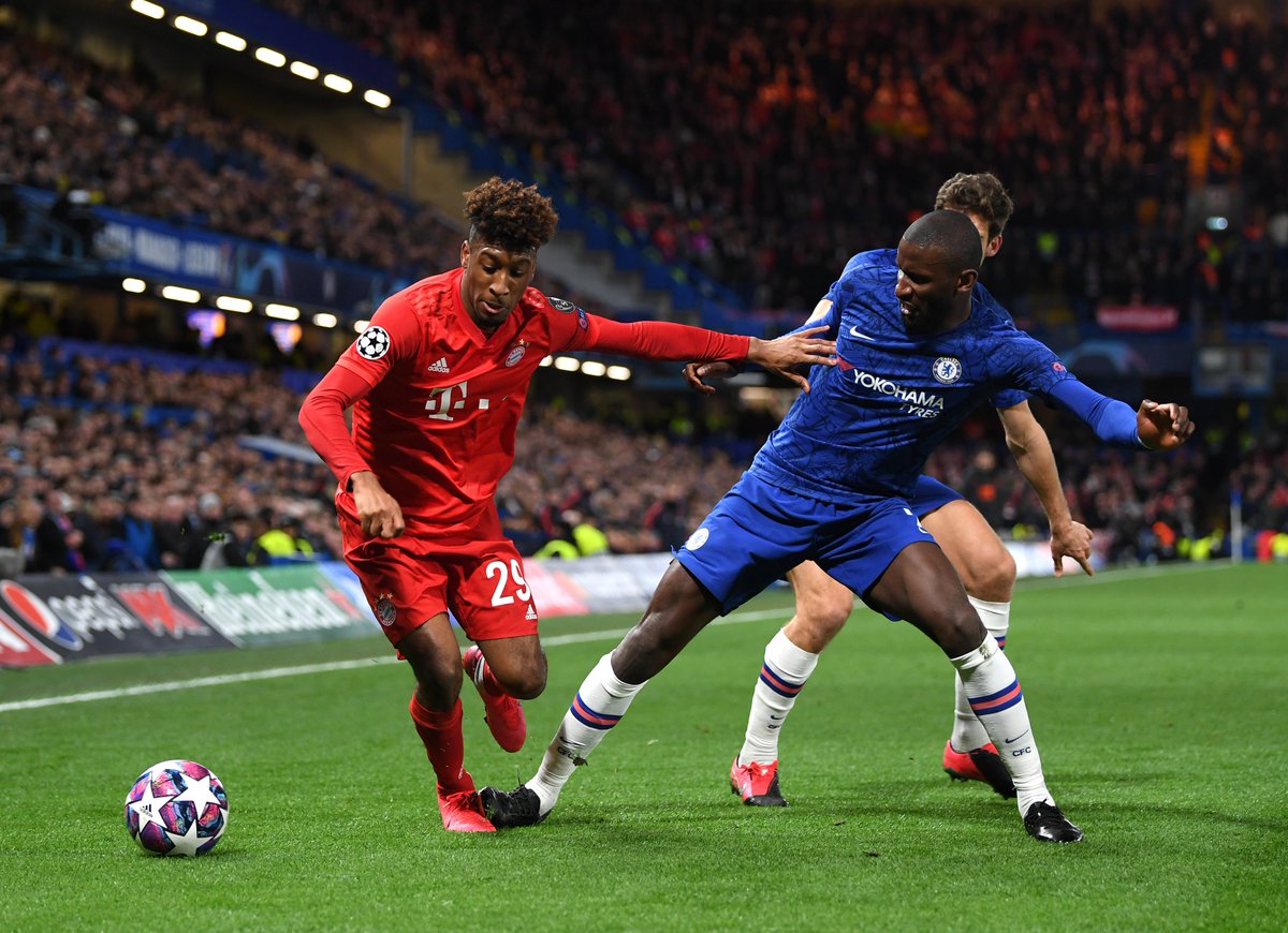 Kingsley Coman saat bermain melawan Chelsea di ajang Liga Champions