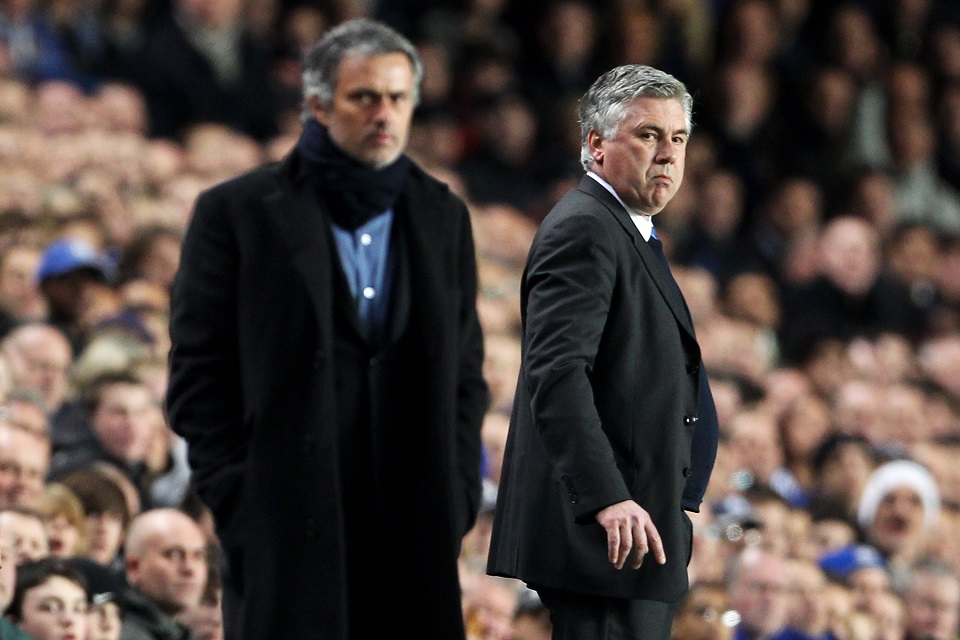 Carlo Ancelotti dan Jose Mourinho