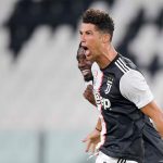 Ekspresi Cristiano Ronaldo usai mencetak gol ke gawang Sampdoria