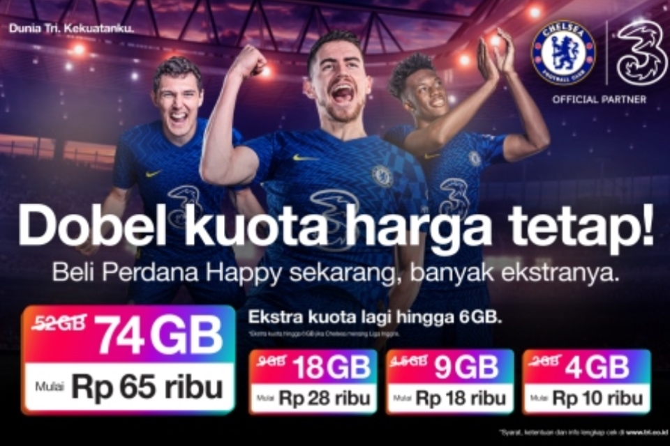 Sponsor Chelsea Bagi-Bagi Doble Kuota Buat Fans di Indonesia