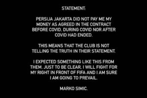 Marko Simic Ancam Laporkan Persija ke FIFA