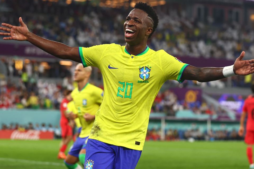 Cetak Gol Perdana di Piala Dunia, Vinicius Pede Brasil Bisa Melaju Hingga Final