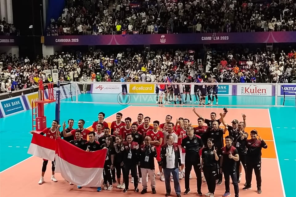 Kalahkan Tuan Rumah 3-0, Voli Putra Indonesia Hattrick Emas di SEA Games