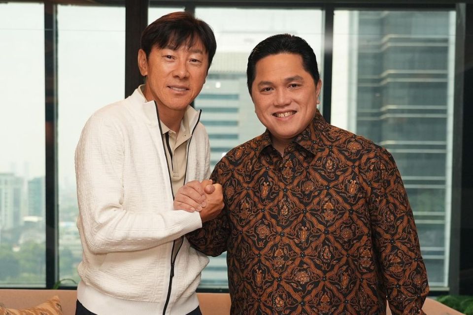 Kembali Bertemu! Erick Thohir dan Shin Tae-yong Bahas Timnas, Ronde Ketiga, AFF, Hingga SEA Games