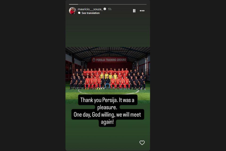 Ucapkan Terima Kasih ke Persija, Pertanda Mauricio Souza Resmi Cabut?